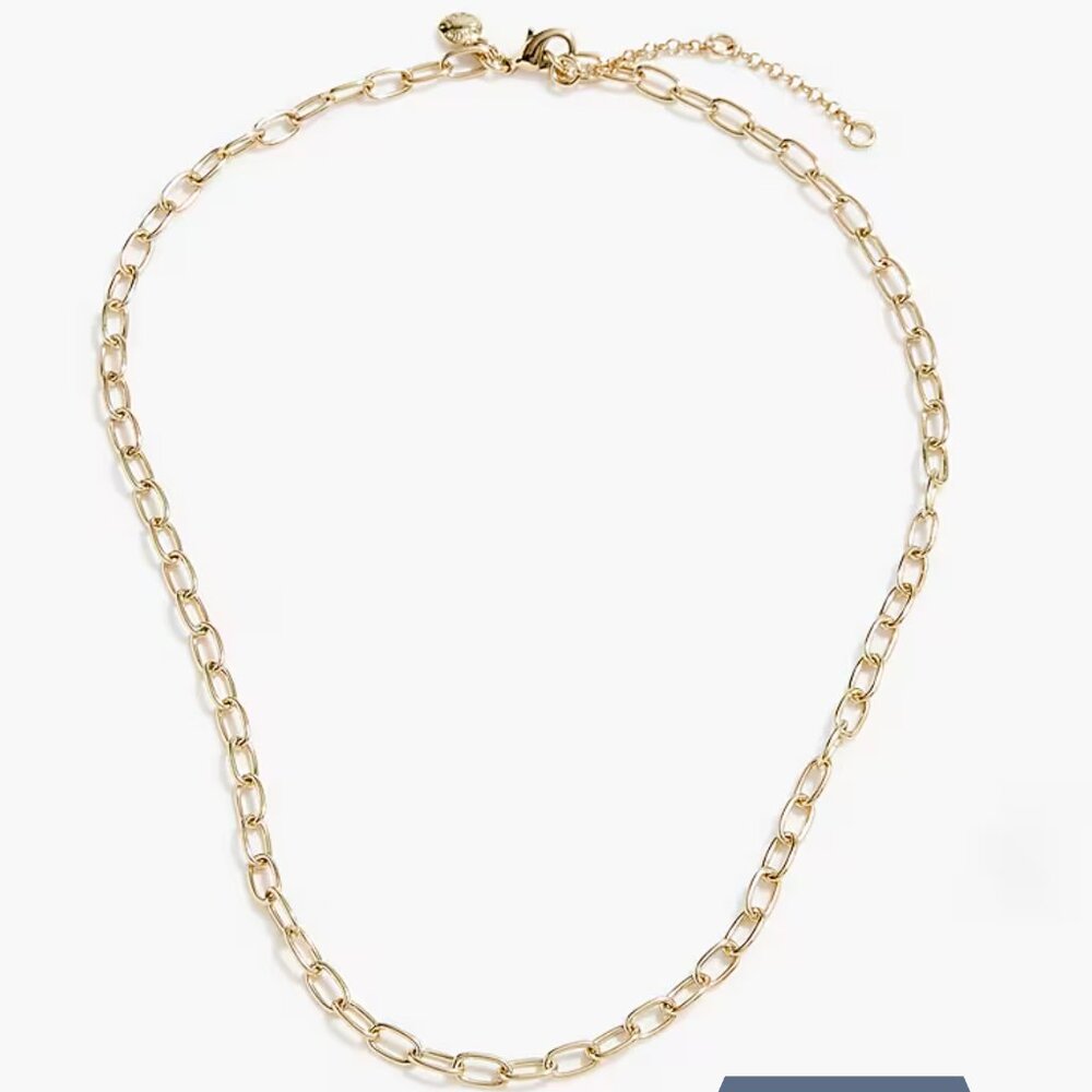 J. Crew Long paper-clip charm chain, NWT